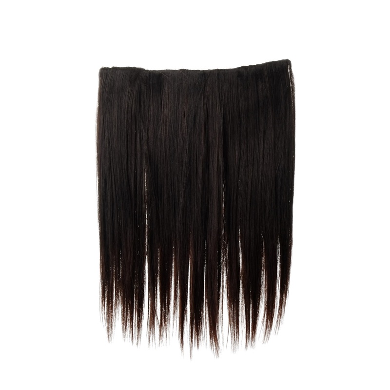Hairpiece hair extension 5 clips straight brown-mahogany mix L30173-2T33