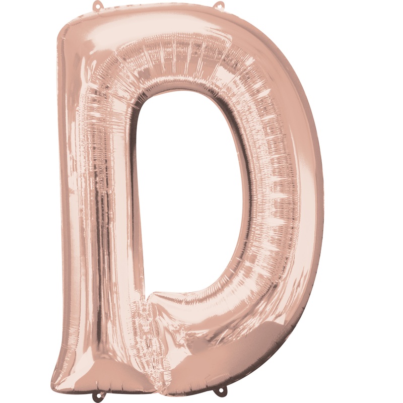 Letter foil balloon D rose gold 83cm
