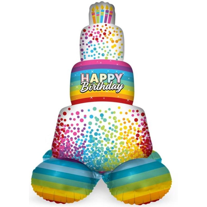 Rainbow Cake Bday Foil Balloon 72cm