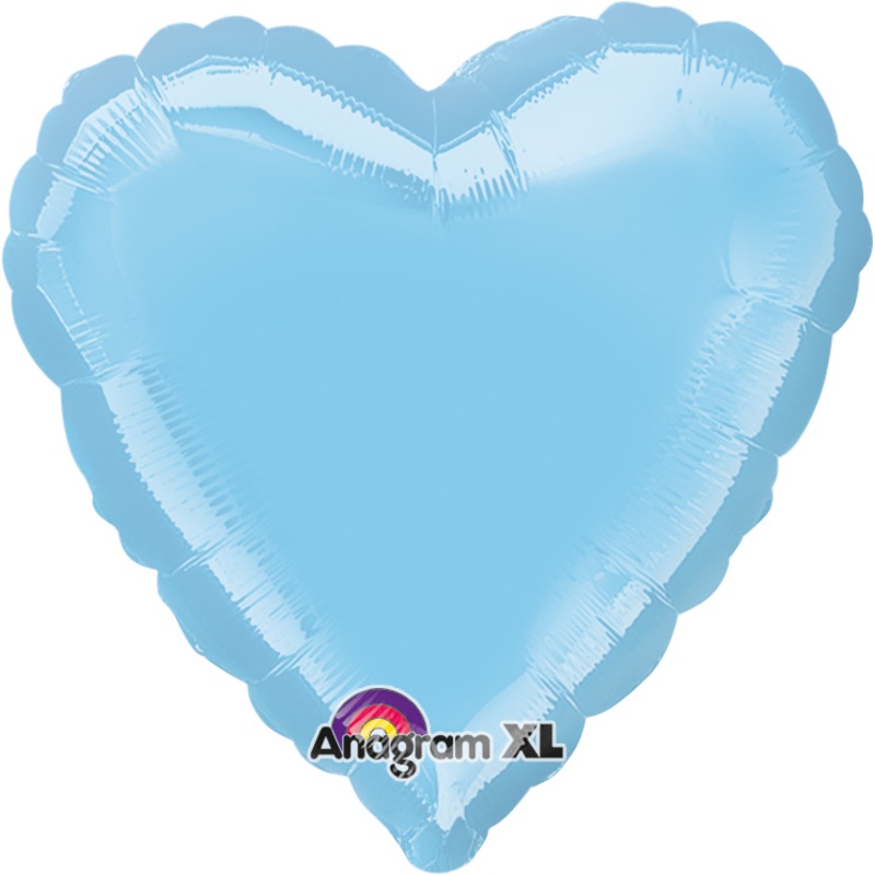 Sky blue heart balloon 43cm