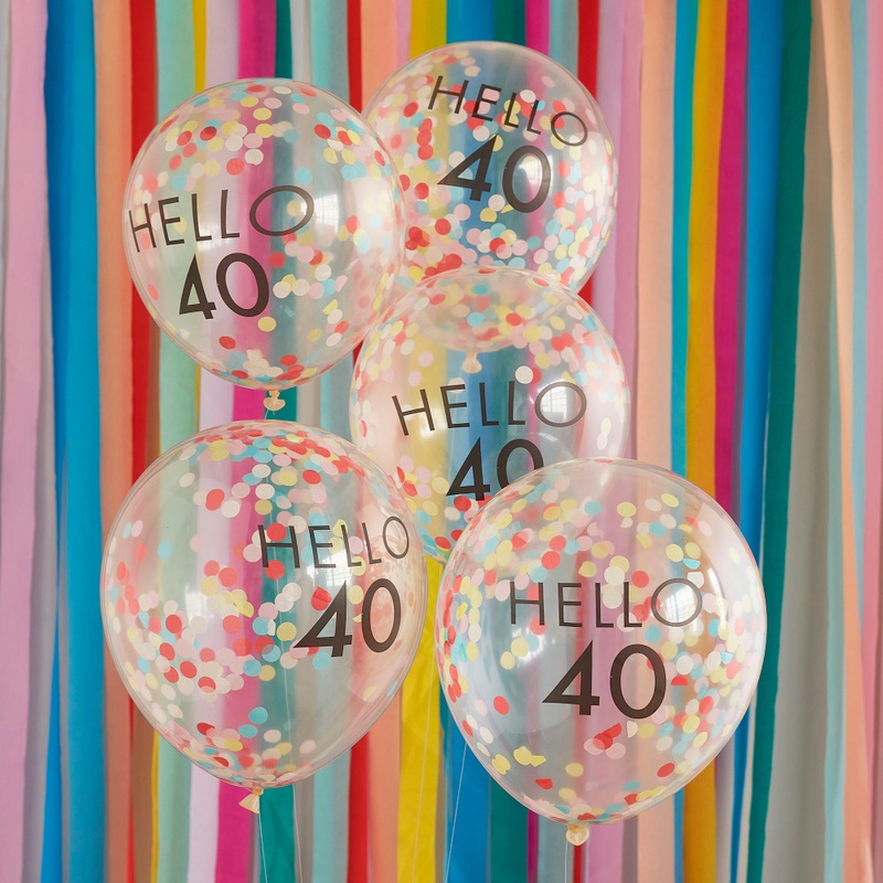 5 Milestone 40`th Eco Balloons 30cm