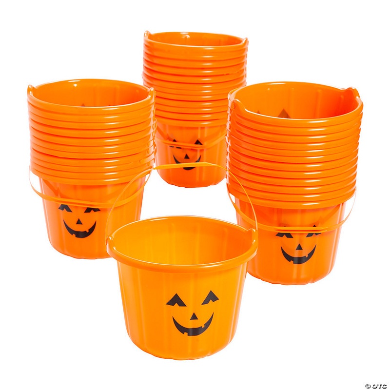 7 x 8 1/2 Bulk 72 Pc. Jack-O-Lantern Plastic Trick-or-Treat Buckets