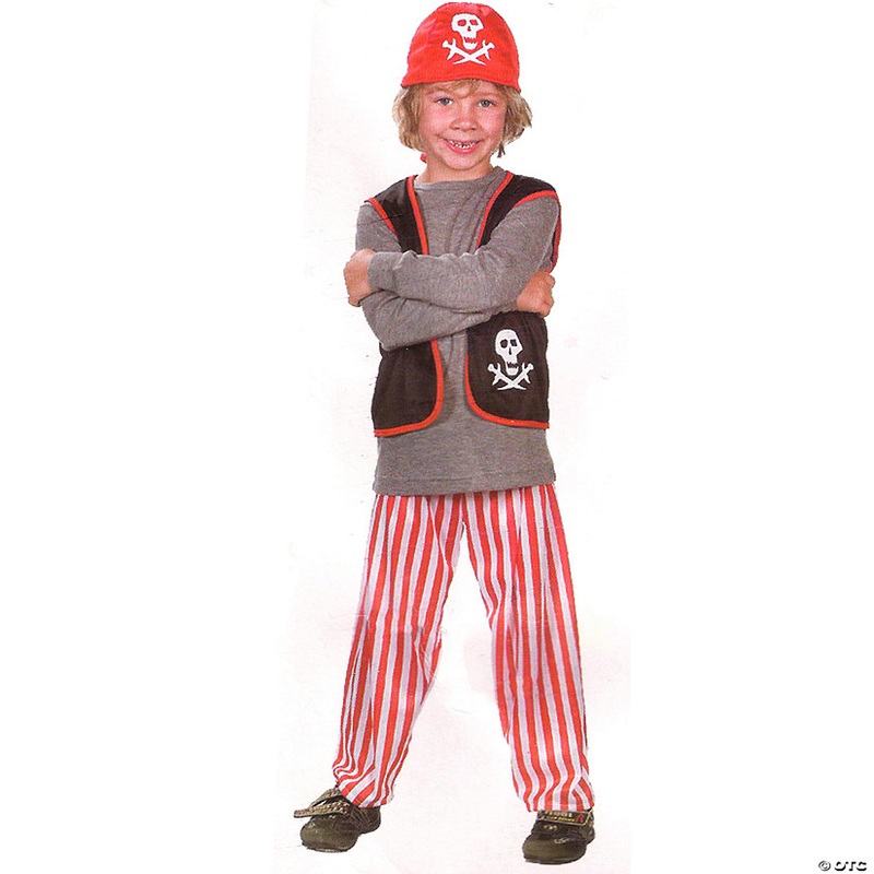 Gray and Red Pirate Boy Child Halloween Costume – Medium