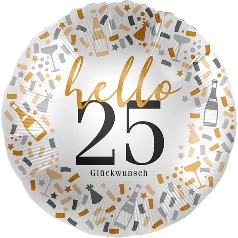 Hello 25 congratulations foil balloon 46cm