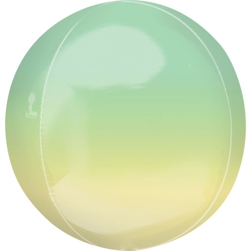 Ombr foil balloon yellow-green 40cm