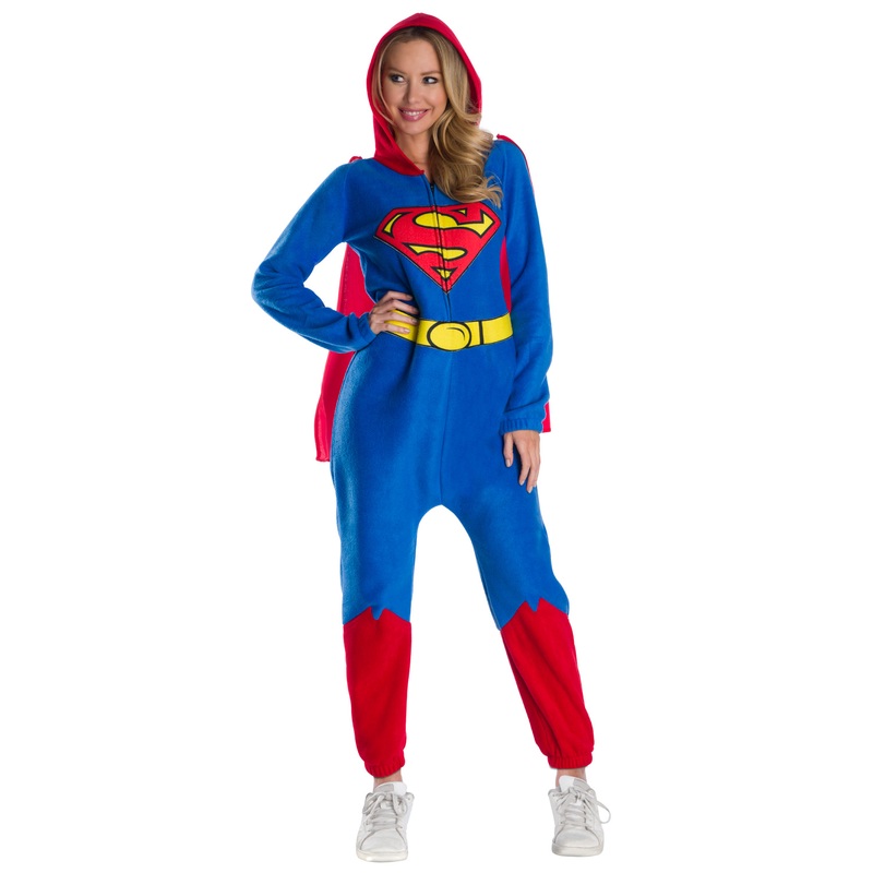 Superman Women’s Onesie Adult Costume Small