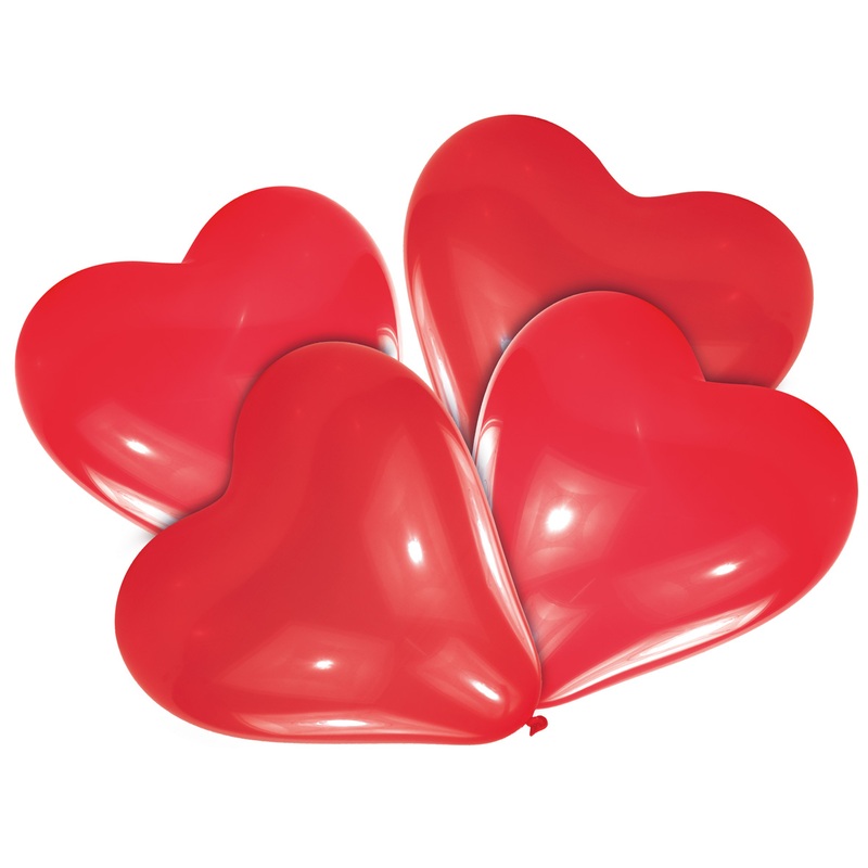 4 heart balloons Helena red 30cm