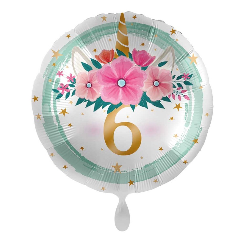 6th birthday balloon boho unicorn 71cm