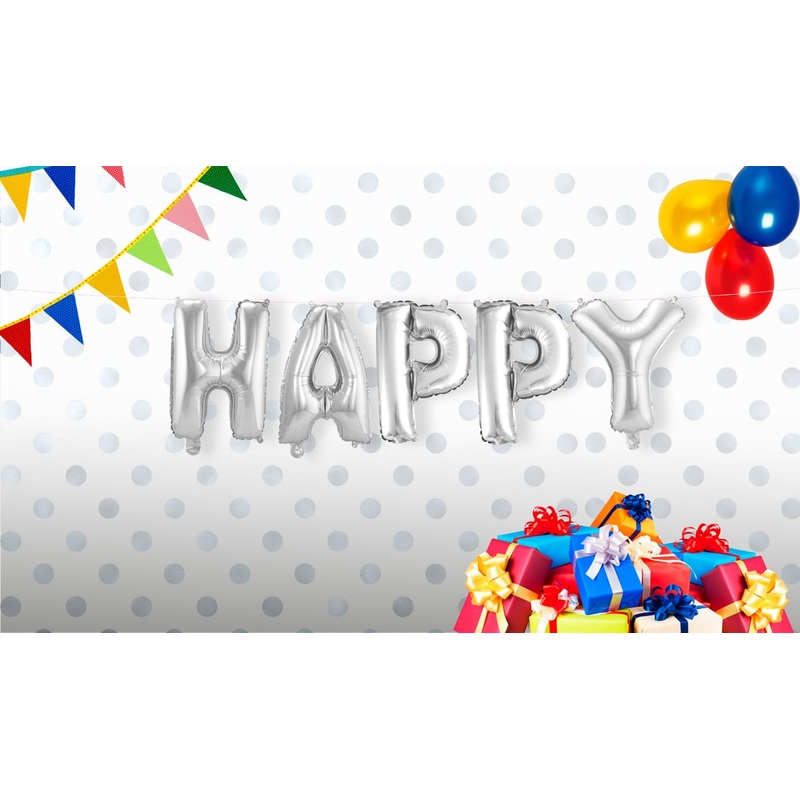 Foil balloon Happy 5 parts