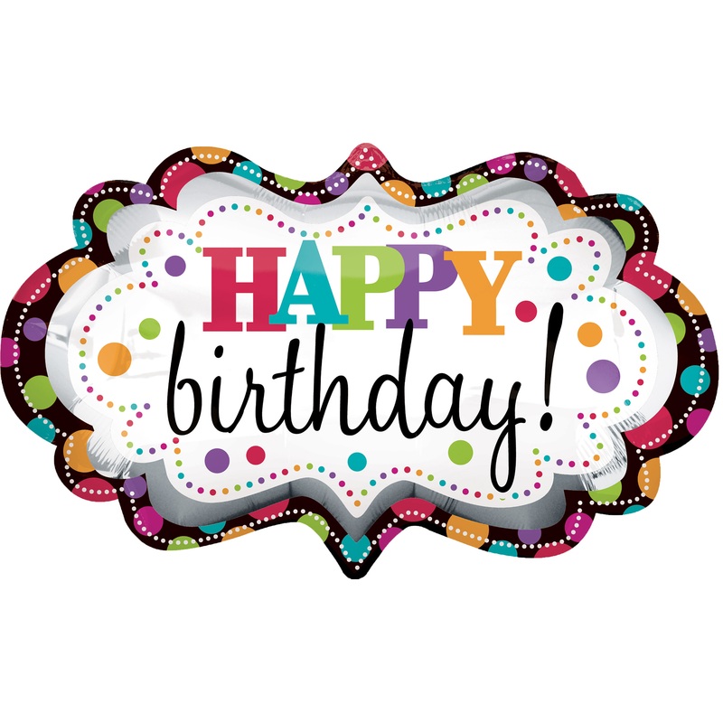 Happy Birthday sign foil balloon 69 x 41cm