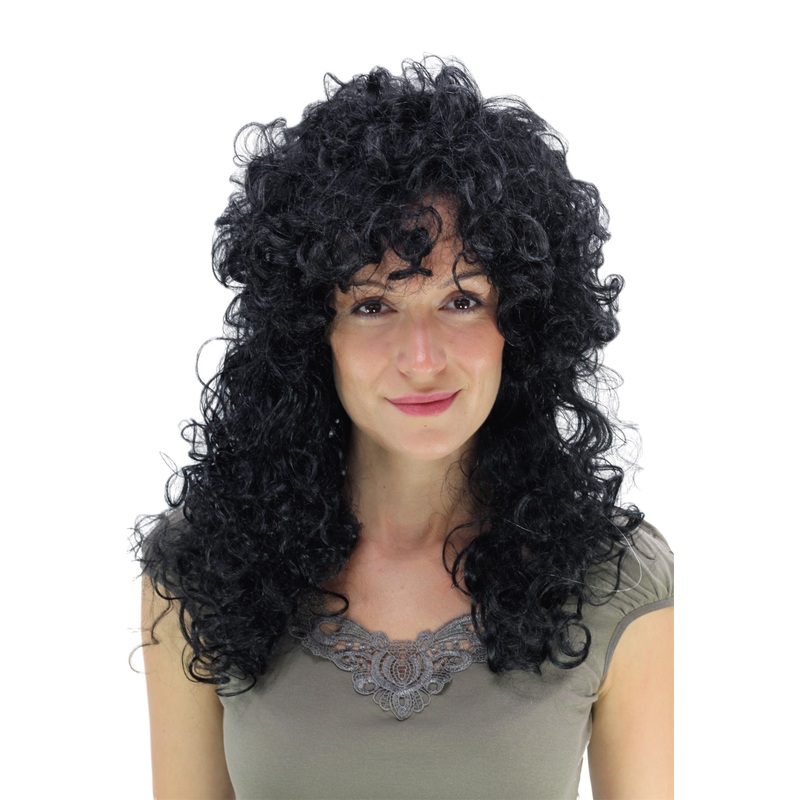 Lady Women Party Wig seductive Vamp Caribbean very curly kinky long black PW0032-P103