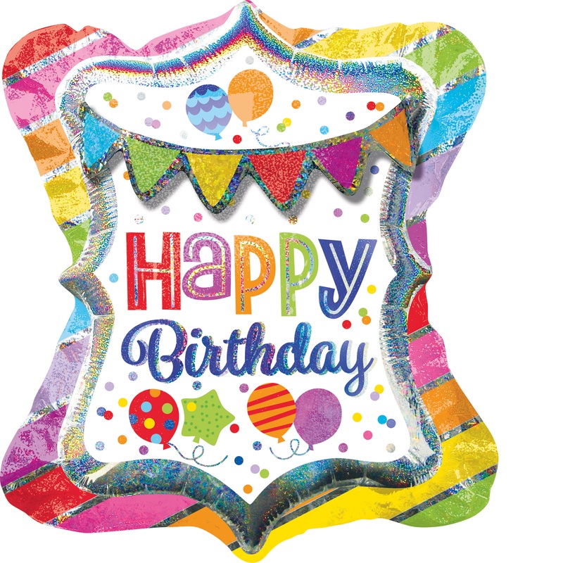 Colorful foil balloon Happy Birthday 60 x 68cm