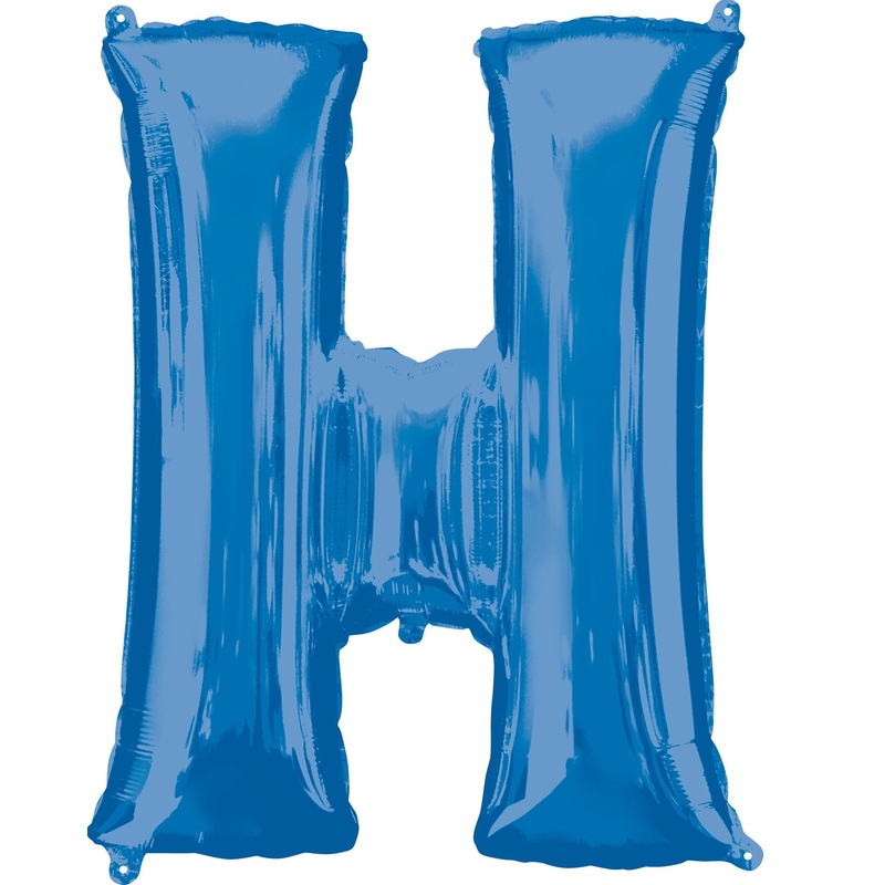 Foil balloon letter H blue XL 81cm