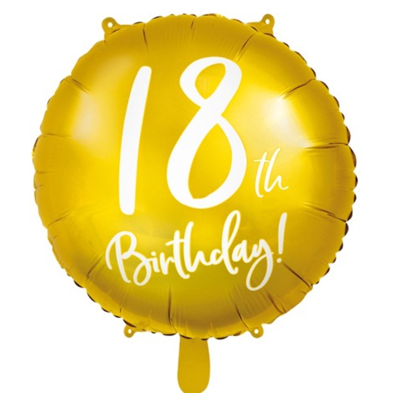 Golden 18th Birthday foil balloon 45cm