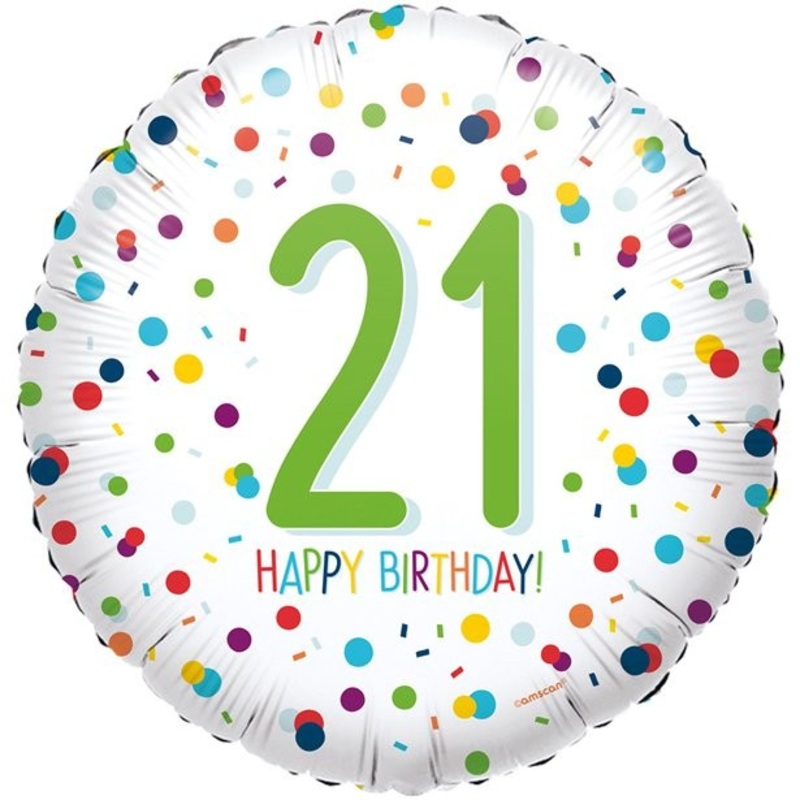 21st birthday confetti foil balloon 46cm