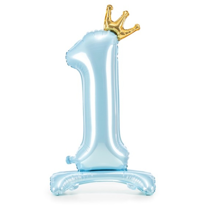 Babyblue number 1 standing foil balloon