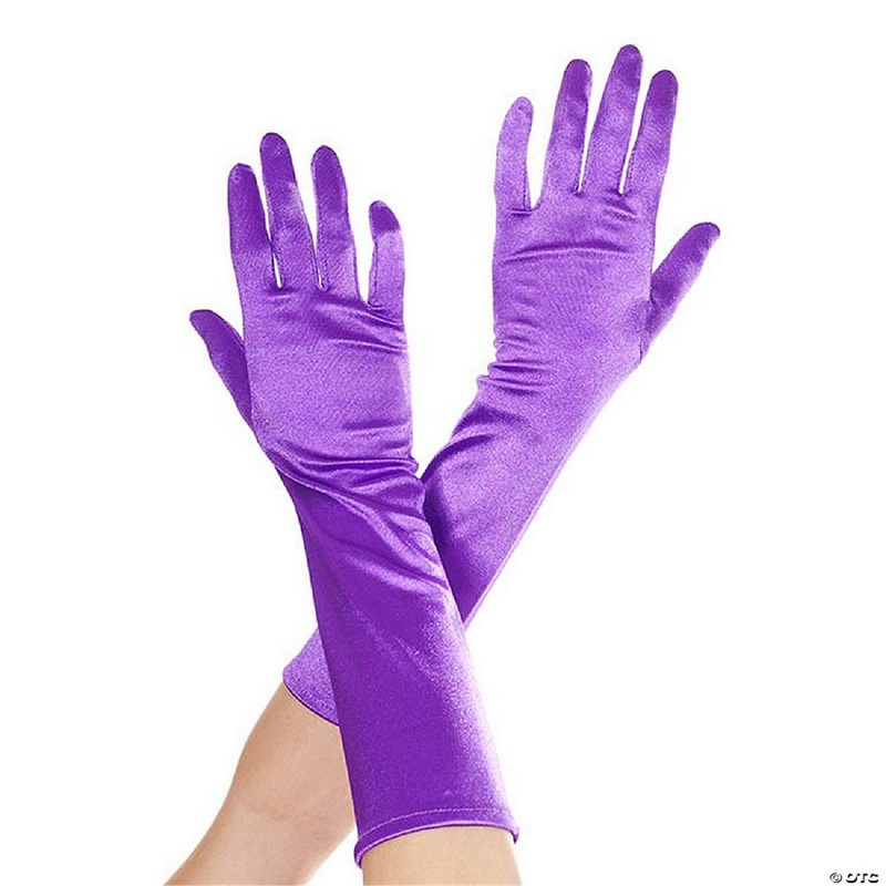 Music Legs 426-PURPLE Elbow Length Satin Gloves, Purple