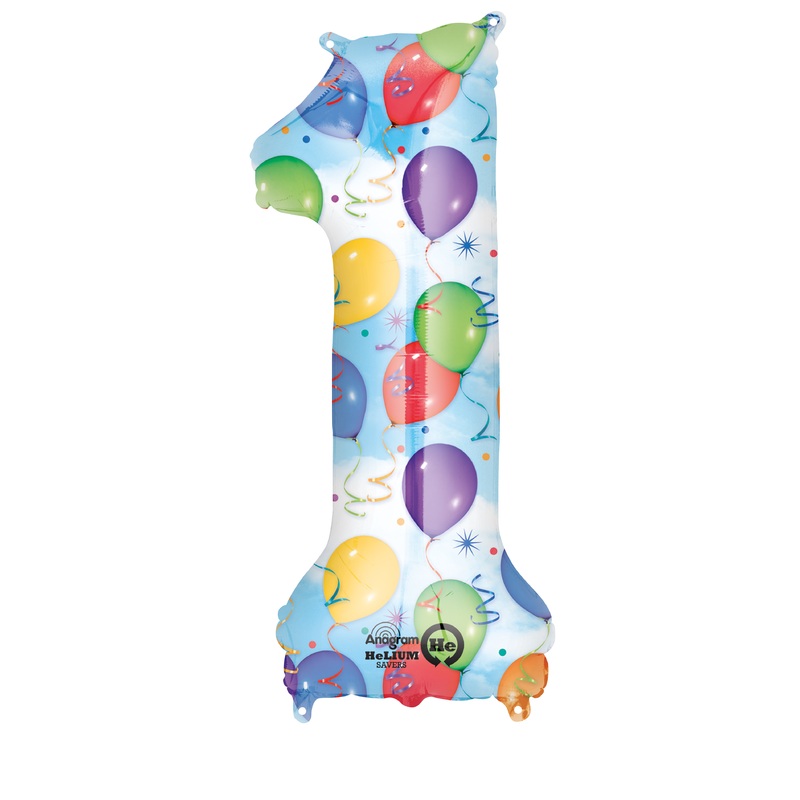 Number balloon 1 motley 86cm