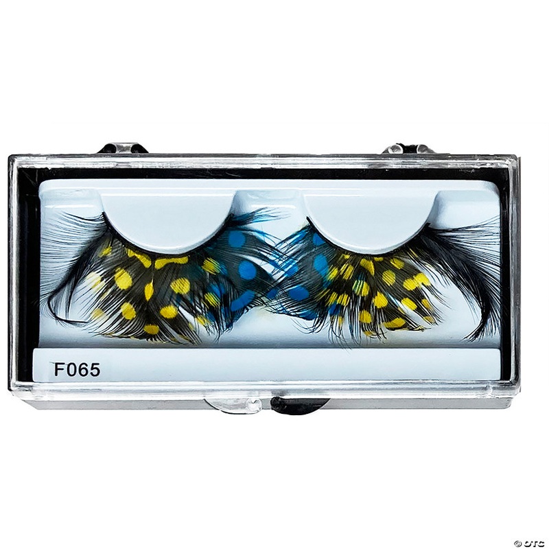 Yellow & Blue Feather Eylashes