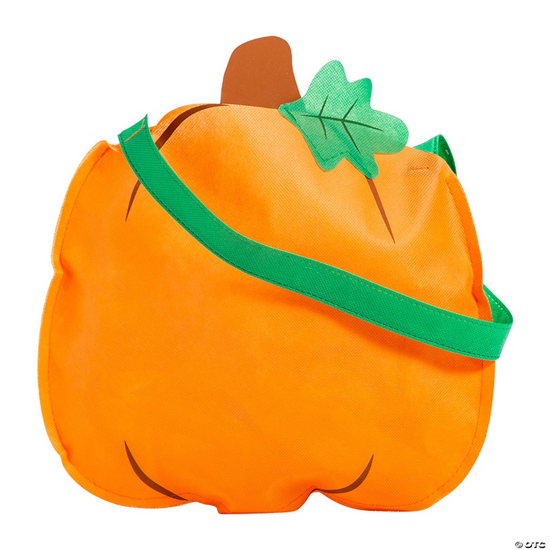 12 x 11 Medium Pumpkin-Shaped Non woven Tote Bags – 12 Pc.