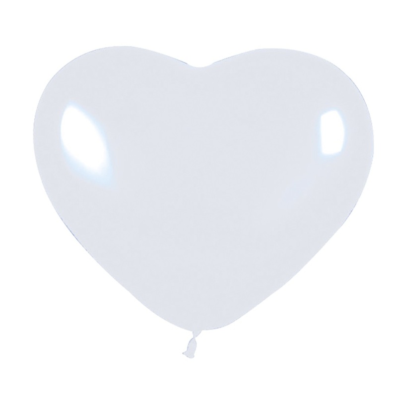 5 big love heart balloons white 30cm