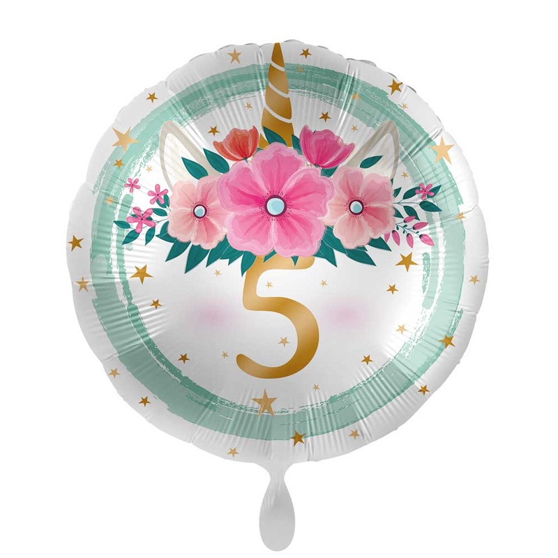 5th birthday balloon boho unicorn 71cm
