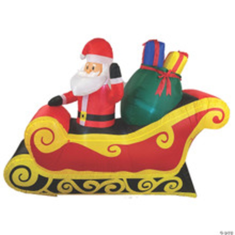 84 Blow Up Inflatable Santa Sleigh Outdoor Yard Decoration