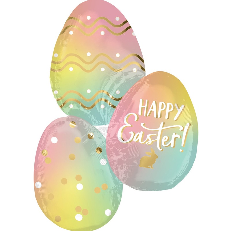 Ombr Easter egg trio balloon 63 x 88cm