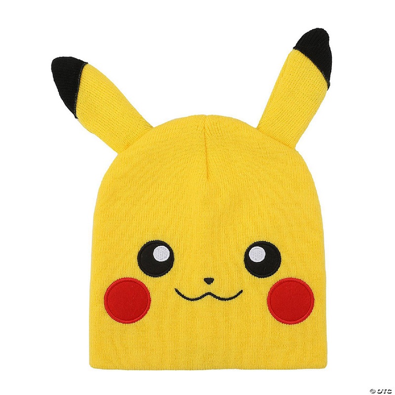 Pokmon Pikachu Big Face Yellow Cuffless Beanie