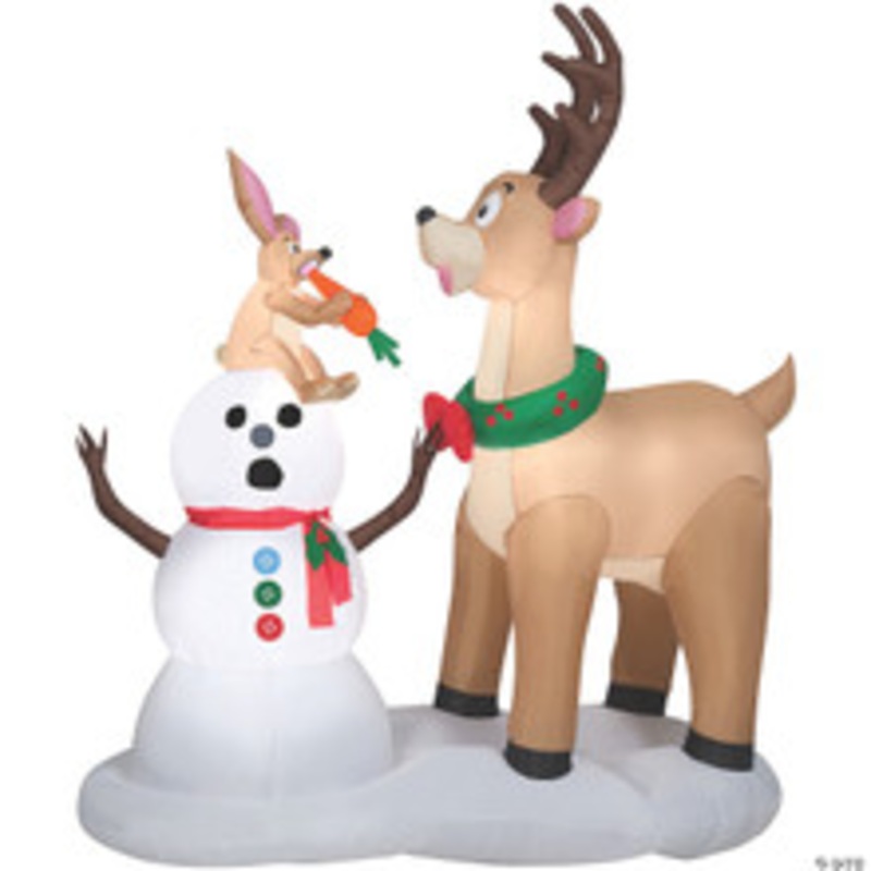 72 Blow Up Inflatable Caribou Snowman Outdoor Yard Decoration