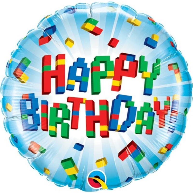 Building block explosion foil balloon 46cm