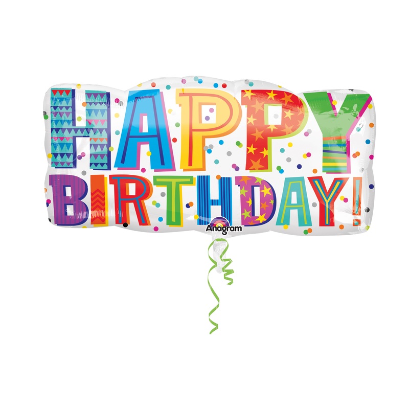 Foil balloon Happy Birthday banner