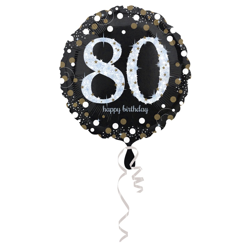 Golden 80th Birthday foil balloon 43cm