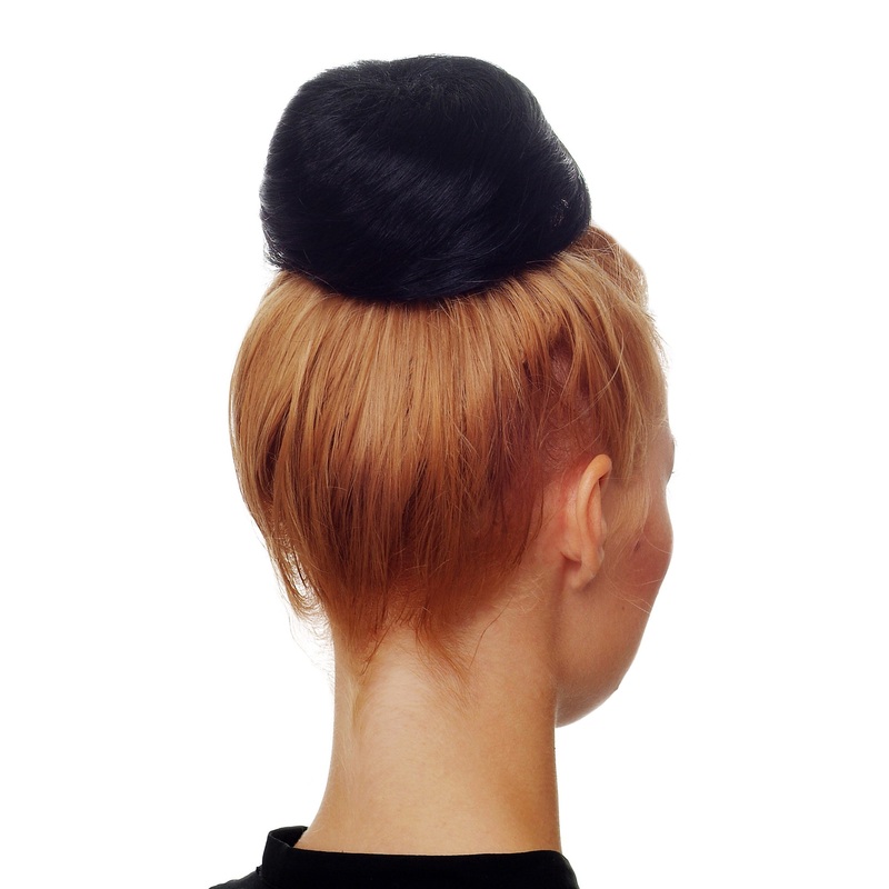 Hairbun Hairpiece bun hair knot twisted center 60s Vintage style black NHA-004D-1