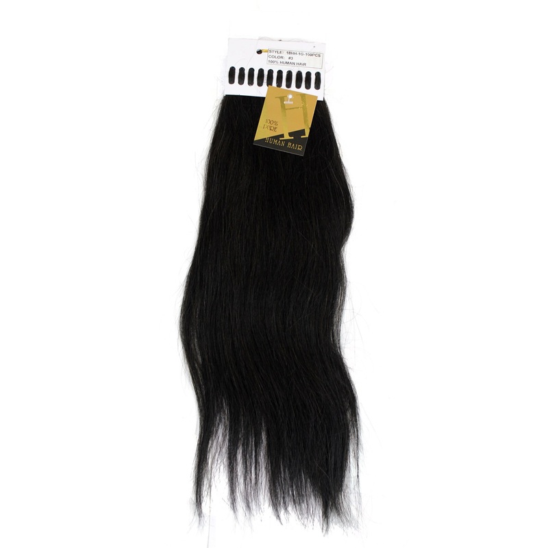 Set 100 x 1 Gramm 100% Human Hair Extensions I-Tips Bondings long dark brown 18