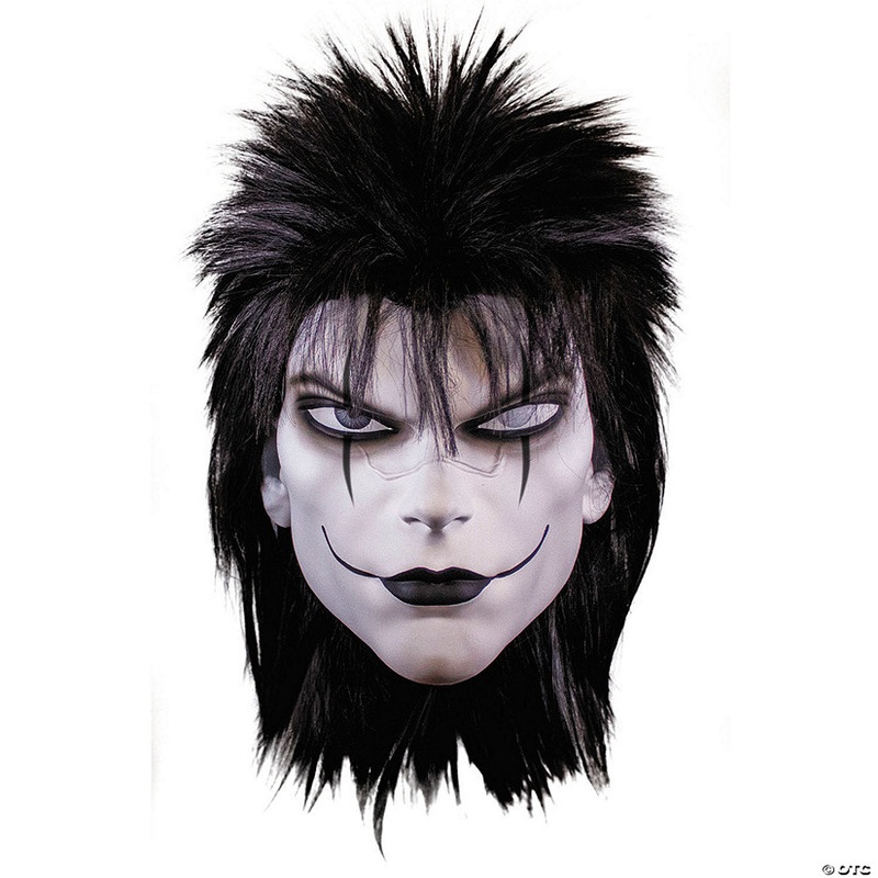 The Crow Deluxe The Crow Overhead Plastic Mask with Wig – One Size