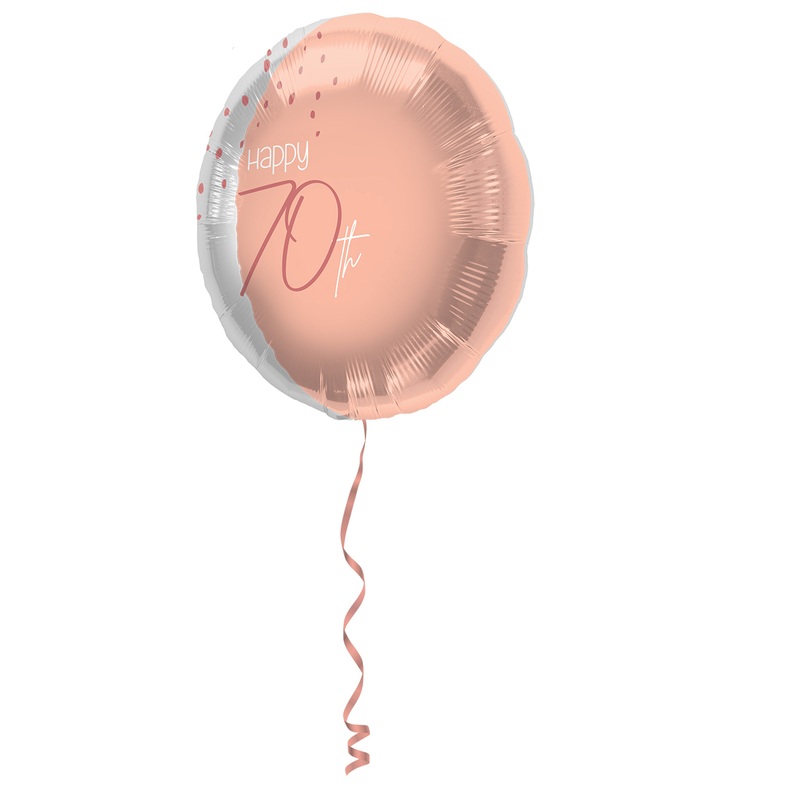 70th birthday 1 foil balloon Elegant blush rose gold
