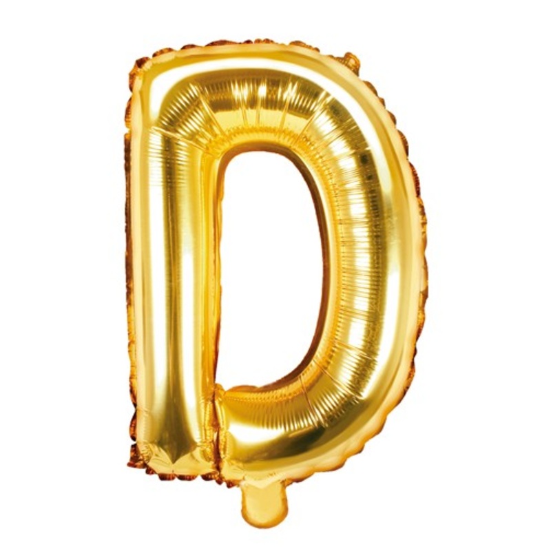 Foil balloon D gold 35cm