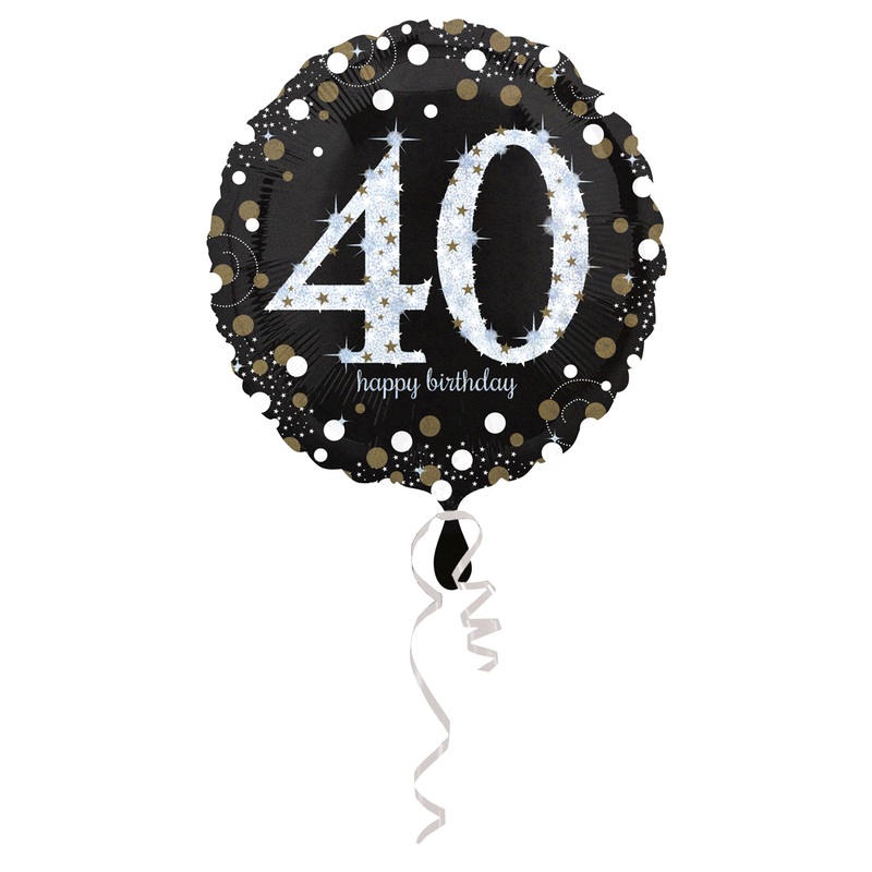 Golden 40th Birthday foil balloon 43cm