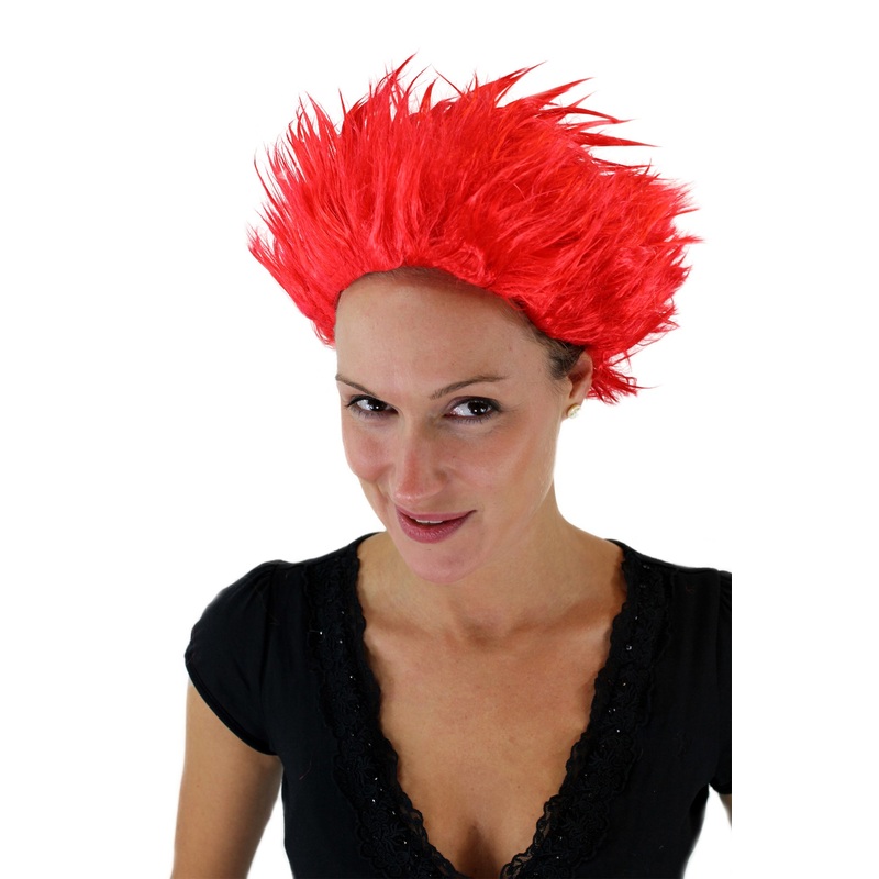 Party Halloween Wig Fire demon devil she-devil Loki red spiky VZ-037-PC13