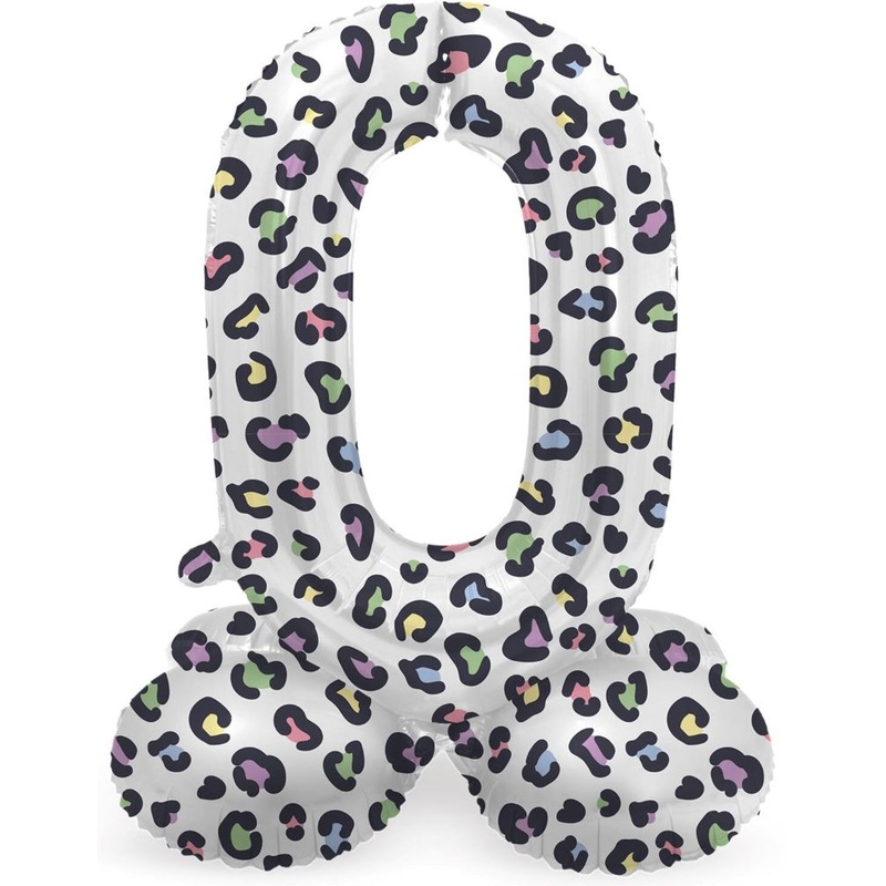 Standing Number 0 Balloon Leopard 72cm