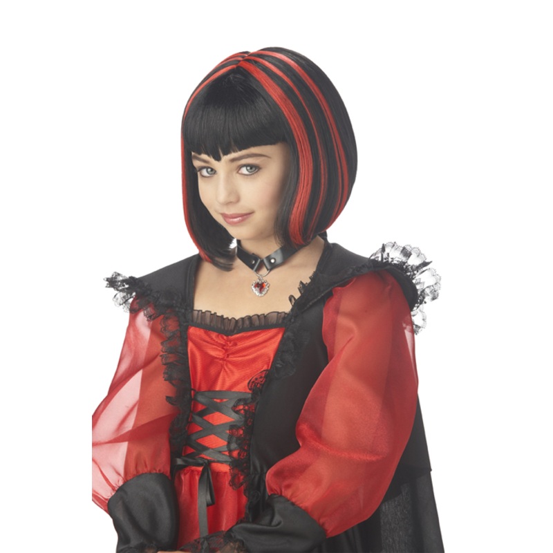 Vampire Girl Costume Wig – Black/Red