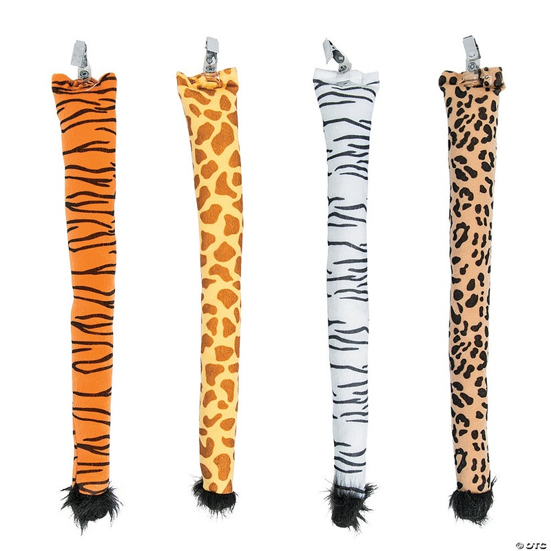 Wildlife Safari Stuffed Animal Tails – 4 Pc.