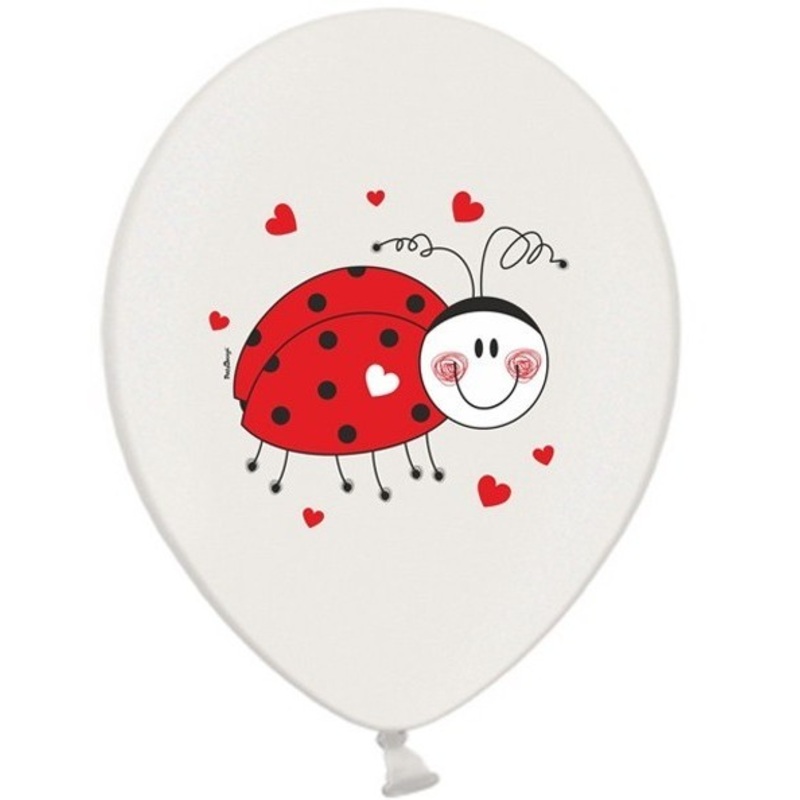 6 ladybug party balloons 30cm