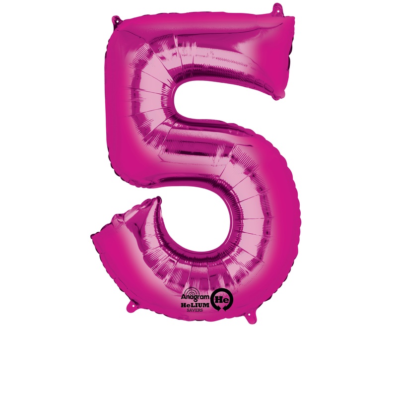 Number balloon 5 pink 86cm