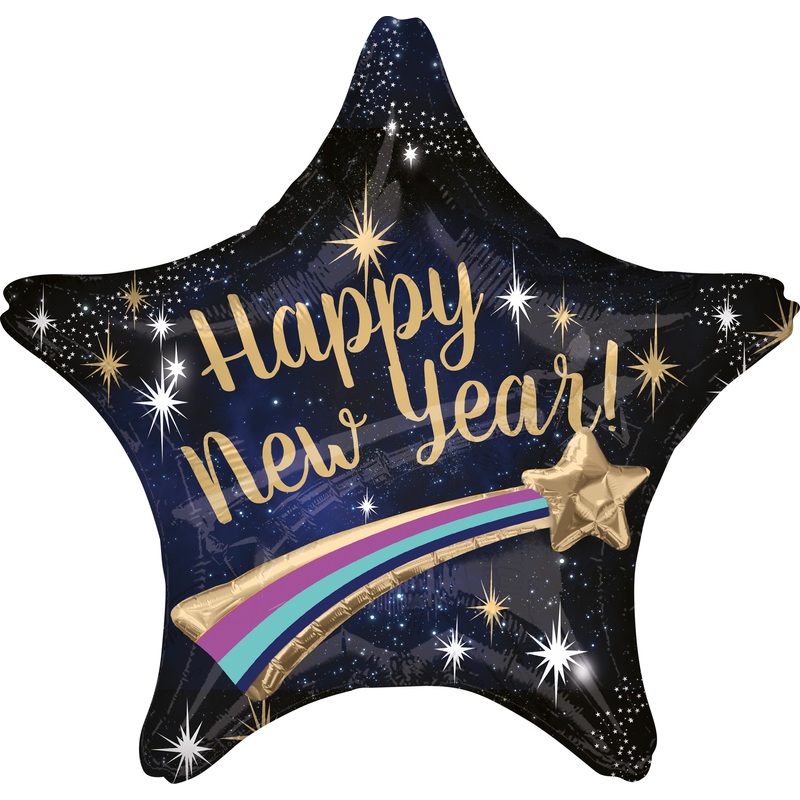 Stars foil balloon New Year 71cm