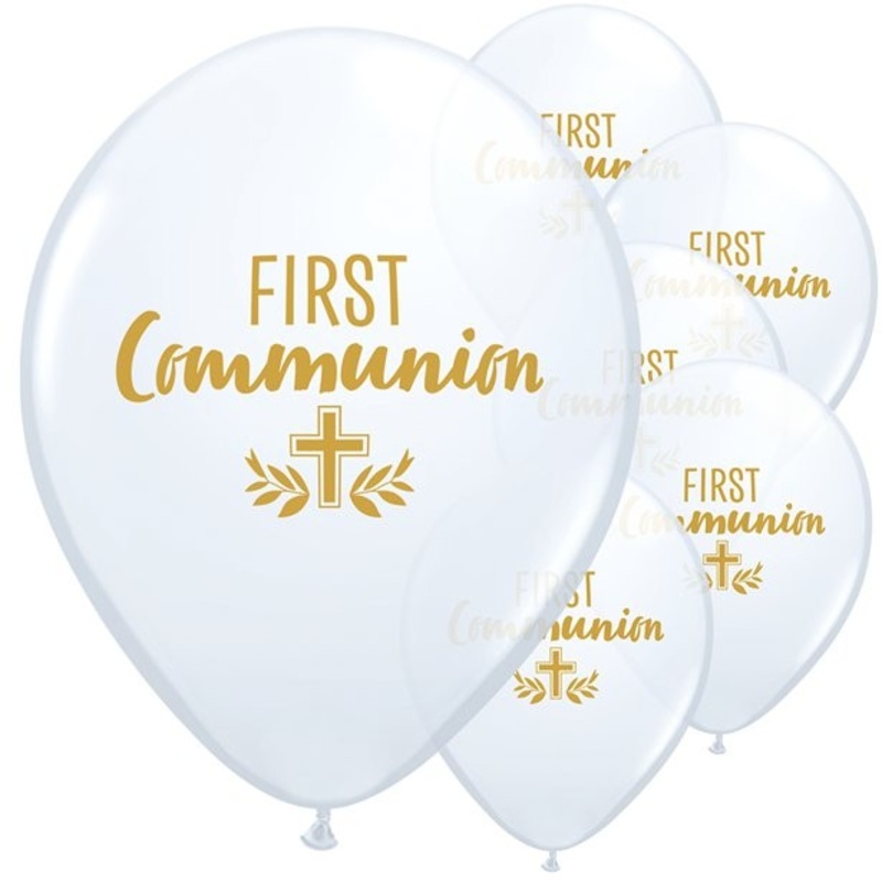 10 first communion balloons 28cm