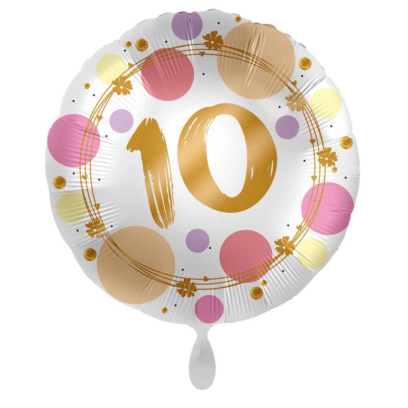 10th birthday balloon Happy Dots 71cm