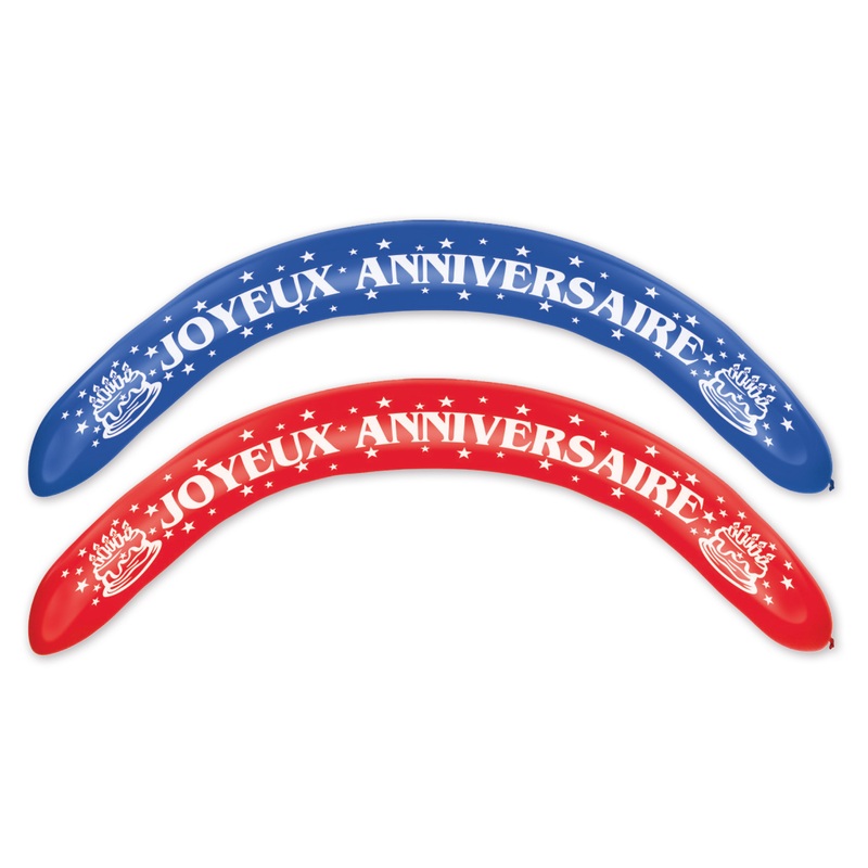 2 modeling balloons Joyeux Anniversaire 120cm