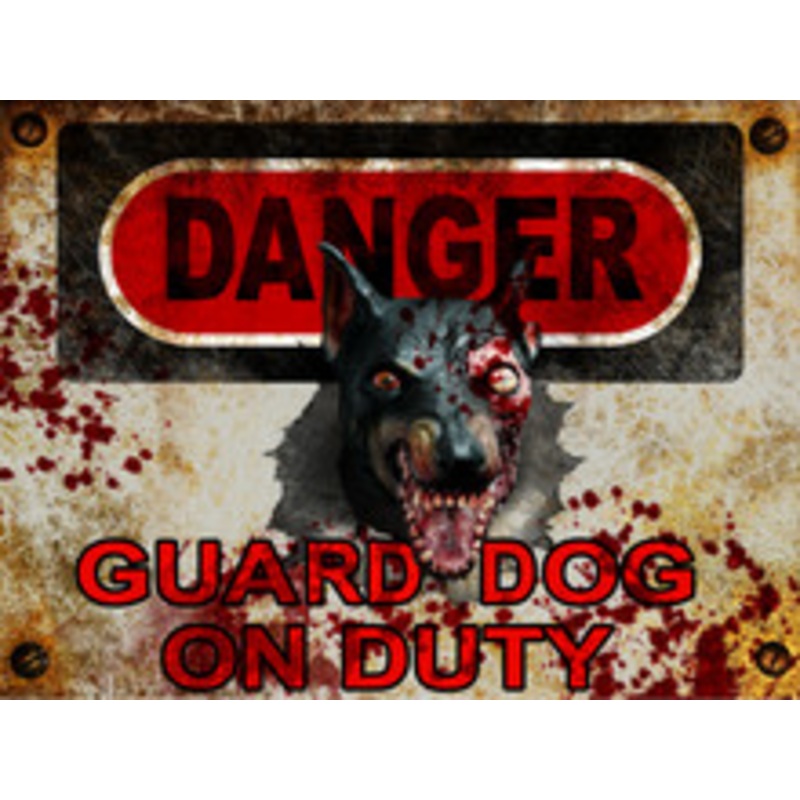 Danger Guard Dog- Halloween Decor Prop Road and Lawn Decoration Sign